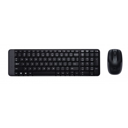 Logitech Wireless Combo MK220 teclado Rato incluído Escritório RF Wireless QWERTY Estados Unidos (Internacional) Preto