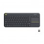 Logitech K400 Plus Tv teclado Universal RF Wireless QWERTY Estados Unidos (Internacional) Preto