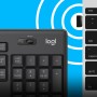 Logitech MK295 Silent Wireless Combo teclado Rato incluído Escritório USB QWERTY Estados Unidos (Internacional) Grafite