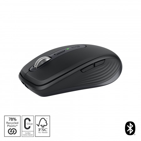 Logitech MX Anywhere 3S rato Escritório Mão direita RF Wireless + Bluetooth Laser 8000 DPI