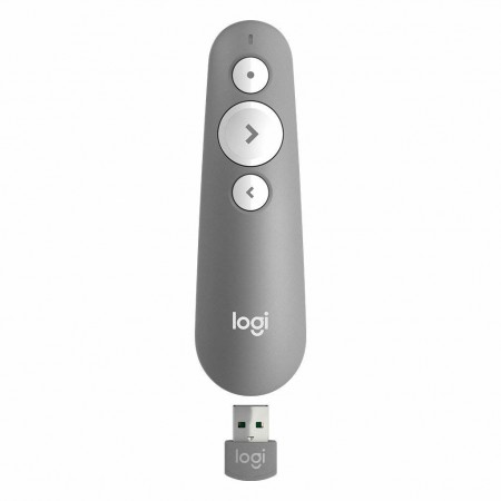 Logitech R500 comando para apresentações Bluetooth RF Cinzento