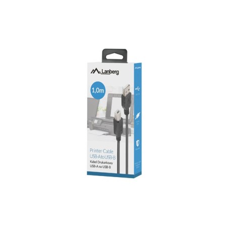 Lanberg CA-USBA-15CU-0010-BK kabel USB 1m 2.0 USB A--USB-B Black