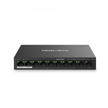 Mercusys 10-Port 10/100Mbps Desktop Switch with 8-Port PoE+