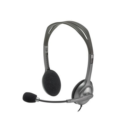Logitech 981-000271 auscultador Auscultadores Com fios Fita de cabeça Escritório Call center Preto, Prateado