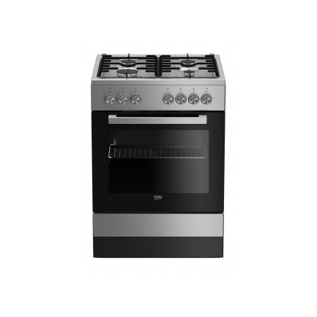 Beko FSE62120DX cooker Freestanding cooker Gas Black, Grey A