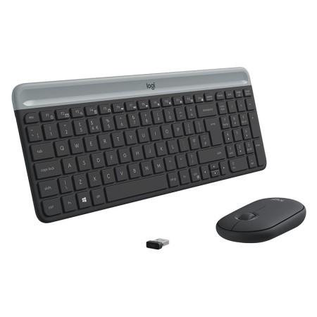 Logitech 920-009204 teclado Rato incluído Universal RF Wireless QWERTY Estados Unidos (Internacional) Grafite