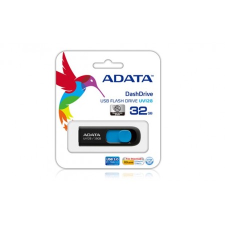 ADATA DashDrive UV128 128GB unidade de memória USB USB Type-A 3.2 Gen 1 (3.1 Gen 1) Preto, Azul