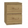 M2 Malwa bedside table 2 drawers Oak Artisan