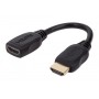 Manhattan HDMI with Ethernet Extension Cable, 4K@60Hz (Premium High Speed), Male to Female, Cable 20cm, Black, Ultra HD 4k x 2k