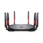 MSI RADIX AXE6600 WIFI 6E TRI-BAND router sem fios Gigabit Ethernet Dual-band (2,4 GHz   5 GHz) Preto, Vermelho