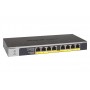 NETGEAR GS108LP Não-gerido Gigabit Ethernet (10 100 1000) Power over Ethernet (PoE) 1U Preto, Cinzento