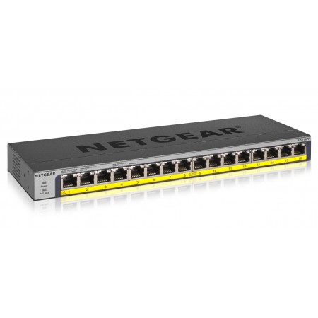 NETGEAR GS116PP Não-gerido Gigabit Ethernet (10 100 1000) Power over Ethernet (PoE) Preto