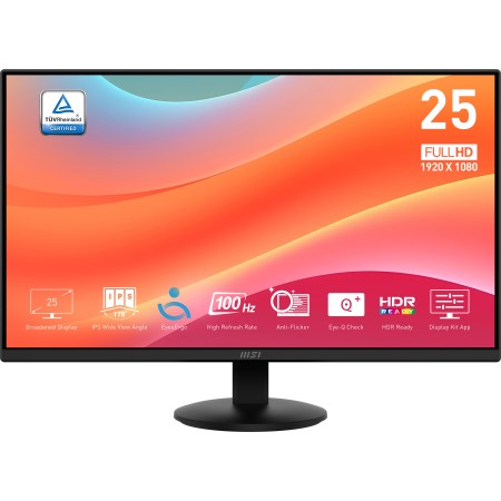 MSI Pro MP252L monitor de ecrã 62,2 cm (24.5") 1920 x 1080 pixels Full HD LED Preto