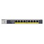 NETGEAR GS108LP Non gestito Gigabit Ethernet (10 100 1000) Supporto Power over Ethernet (PoE) 1U Nero, Grigio