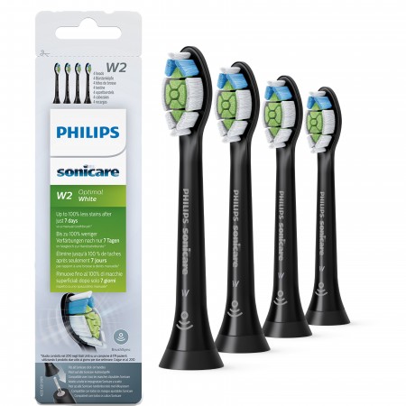 Philips W2 Optimal White HX6064 11 Pack de 4 recargas pretas de escovas Sonicare