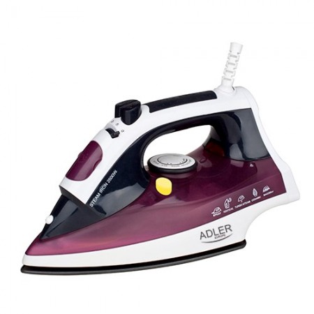 Adler AD 5022 Dry & Steam iron Ceramic soleplate Purple, 2200 W