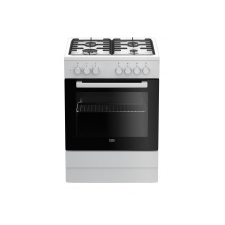 Beko FSE62120DW cooker Freestanding cooker Gas Black, White A