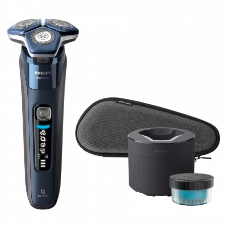 Philips SHAVER Series 7000 S7885 50 máquina de barbear Máquina de barbear rotativa Aparador Preto, Azul