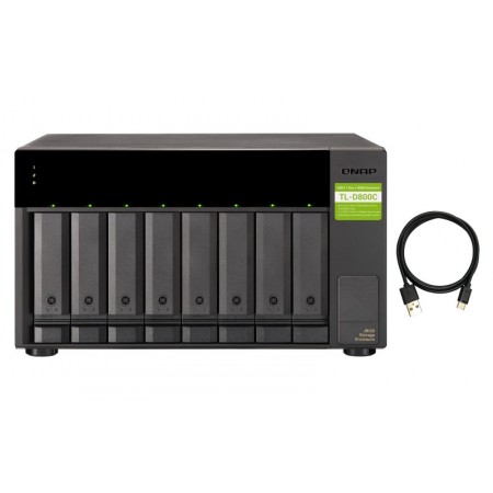 QNAP TL-D800C Caixa para Discos Rígidos Compartimento HDD SSD Preto, Cinzento 2.5 3.5"