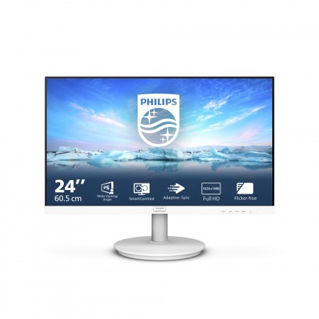 Philips V Line 241V8AW 00 monitor de ecrã 60,5 cm (23.8") 1920 x 1080 pixels Full HD LCD Branco