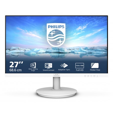 Philips V Line 271V8AW 00 monitor de ecrã 68,6 cm (27") 1920 x 1080 pixels Full HD LCD Branco