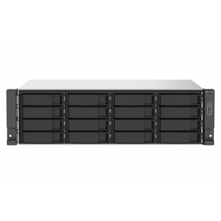 QNAP TS-1673AU-RP-16G servidor NAS e de armazenamento Rack (3U) Ryzen Embedded V1500B 16 GB DDR4 0 TB QNAP QTS Preto, Cinzento