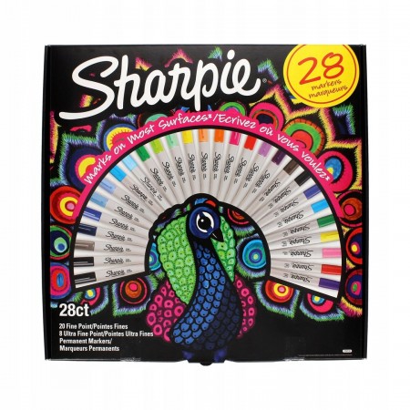 Permanent Marker Set Sharpie - 28 colors Peacock