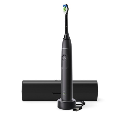 Philips Sonicare Spazzolino elettrico sonico con base di ricarica, 2 livelli intensità, sensore di pressione colore nero