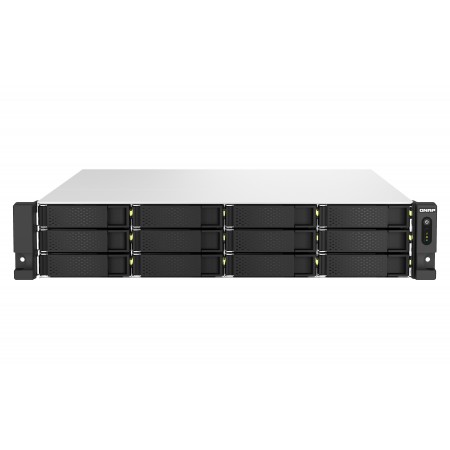 QNAP TS-h1887XU-RP NAS Rack (2U) Intel Xeon E E-2334 16 GB DDR4 0 TB QuTS hero Preto, Branco