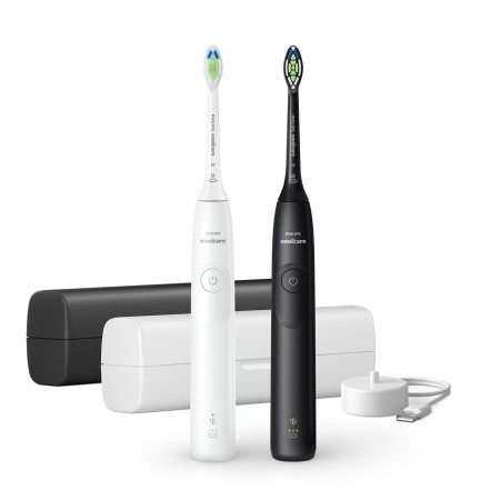 Philips 5300 series Sonicare Spazzolino Elettrico Sonico con base di ricarica e custodia, 2 livelli di intensità, sensore di