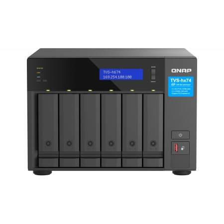 QNAP TVS-h674 NAS Tower Intel® Core™ i3 i3-12100 16 GB DDR4 0 TB QuTS hero Preto