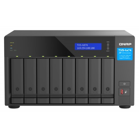 QNAP TVS-h874 NAS Tower Intel® Core™ i5 i5-12400 32 GB DDR4 0 TB QuTS hero Preto