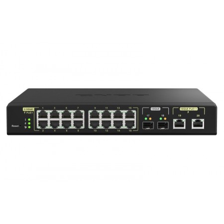 QNAP QSW-M2116P-2T2S switch de rede Gerido L2 2.5G Ethernet Power over Ethernet (PoE) Preto