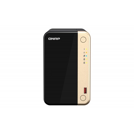 QNAP TS-264 NAS Tower Intel® Celeron® N5095 8 GB 0 TB QNAP QTS Preto, Dourado