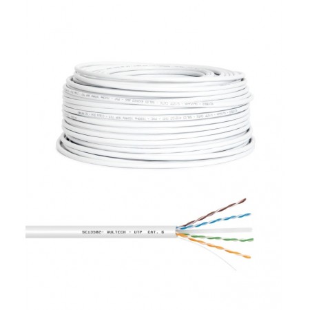 Vultech SC13502-100 cabo de rede Branco 100 m Cat6 U UTP (UTP)