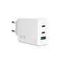 Adaptador de carregador universal Vultech CC-367PDCUGWH 2 portas tipo C + 1 porta USB PD67 QC 3.0 GaN 67W PPS branco tamanho co