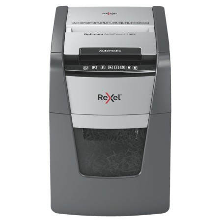 Rexel Optimum AutoFeed+ 100X distruggi documenti Triturazione incrociata 55 dB 22 cm Nero, Grigio