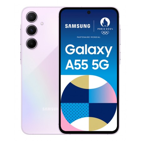 Samsung Galaxy A55 5G 16,8 cm (6.6") Dual SIM híbrido Android 14 USB Type-C 8 GB 256 GB 5000 mAh Lilás