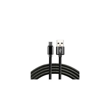 everActive cable USB-C 1m - Black, braided, quick charge, 3A - CBB-1CB