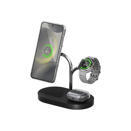 Samsung GP-PWU024WIABW Caricabatterie per dispositivi mobili Auricolare, Smartphone, Orologio intelligente Nero, Argento USB