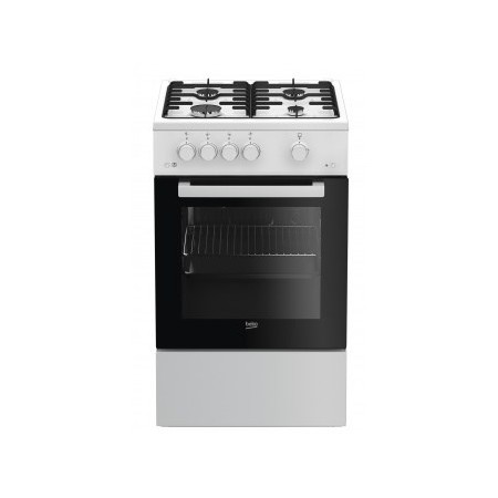 Beko FSG52020FW cooker Freestanding cooker Gas Black, White