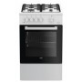 Beko FSG52020FW cooker Freestanding cooker Gas Black, White