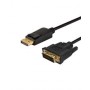 Savio CL-122 video cable adapter 3 m DisplayPort DVI Black