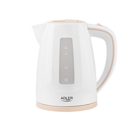 Adler AD 1264 electric kettle 1.7 L 2200 W Hazelnut, White