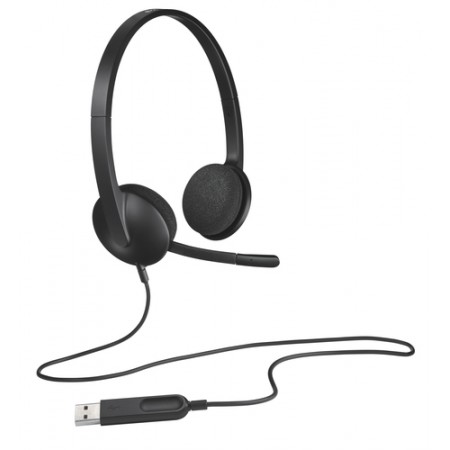 Logitech H340 USB Computer Headset Wired Head-band Office/Call center USB Type-A Black