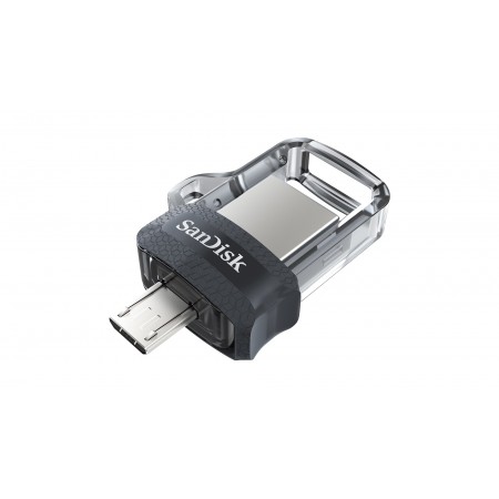 SanDisk Ultra Dual m3.0 USB flash drive 256 GB USB Type-A / Micro-USB 3.2 Gen 1 (3.1 Gen 1) Black, Silver, Transparent