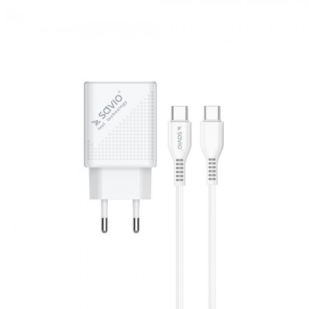 SAVIO LA-05 USB Type A & Type C Quick Charge Power Delivery 3.0 cable 1m Indoor