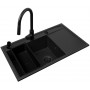 Set - PYRAMIS CAMEA (79X50) 1B 1D L sink + IDEA BLACK EDITION mixer tap - 070168402BE - Volcano