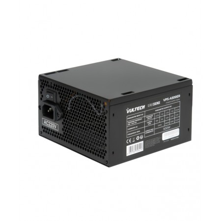 Fonte de alimentação VulTech VPS-A500ER 500W com ventilador termorregulado de 12cm - Retail ESSENCE SERIES