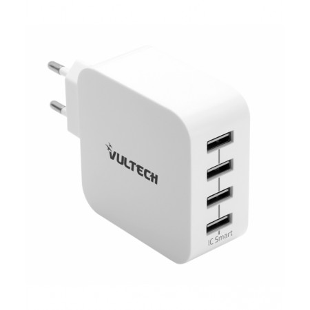 Adaptador de carregador universal Vultech CC-133PDCUGWH 1 porta tipo C PD33 QC 3.0 GaN 33W PPS tamanho compacto branco